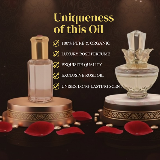 Superior Rose Oil Kannauj Luxury Perfume | Rich Natural Rose Essence