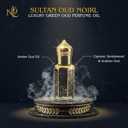 Sultan Oud Noir – Luxury Green Oud Perfume Oil | Cypress, Sandalwood & Arabian Oud | Unisex Long-Lasting Attar
