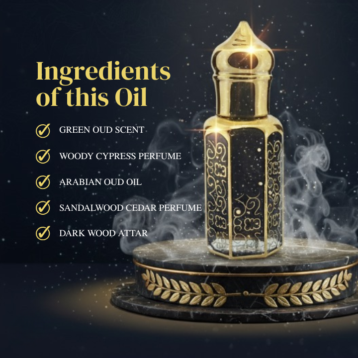 Sultan Oud Noir – Luxury Green Oud Perfume Oil | Cypress, Sandalwood & Arabian Oud | Unisex Long-Lasting Attar