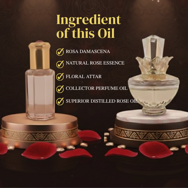 Superior Rose Oil  Kannauj Luxury Perfume | Rich Natural Rose Essence