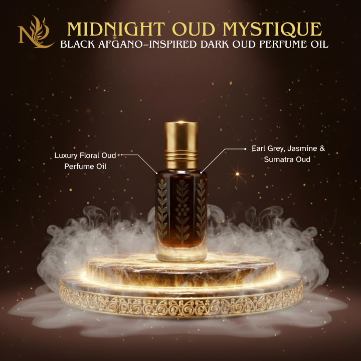 Midnight Oud Mystique (Black Afgano–Inspired Dark Oud Perfume Oil) Incense, Tobacco & Amber | Unisex Long-Lasting Scent