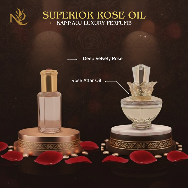 Superior Rose Oil  Kannauj Luxury Perfume | Rich Natural Rose Essence