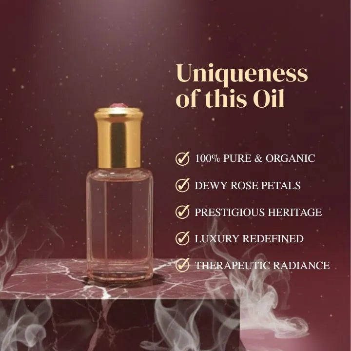 Bulgarian Rose Natural Perfume Oil | Pure Floral Essence | Long-Lasting Botanical Fragrance | Attar-Inspired Alcohol-Free Perfume